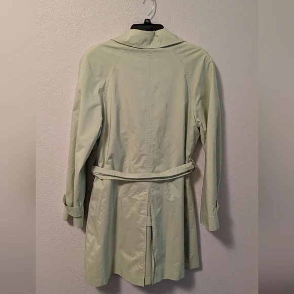 London Fog Bright Lime Green Trench Coat - Picture 3 of 12